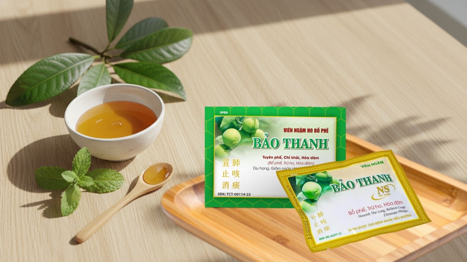 Vi&ecirc;n ngậm Bảo Thanh c&oacute; 2 loại kh&ocirc;ng đường v&agrave; c&oacute; đường