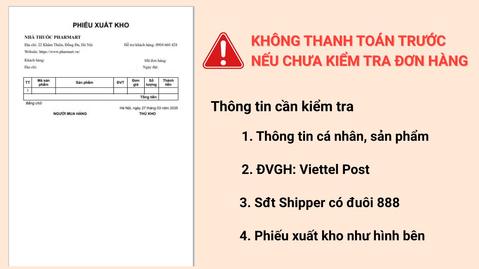 Quý khách hàng kiểm tra kỹ thông tin trước khi thanh toán