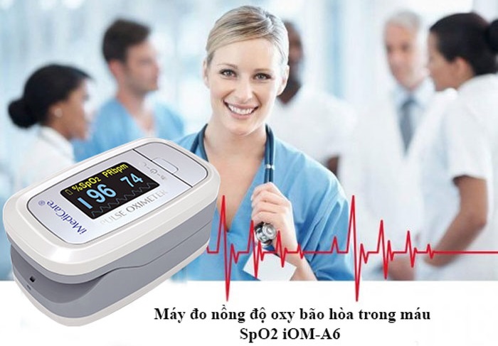 M&agrave;n h&igrave;nh hiển thị của m&aacute;y đo chỉ số SPO2 iMedicare iOM-A6 