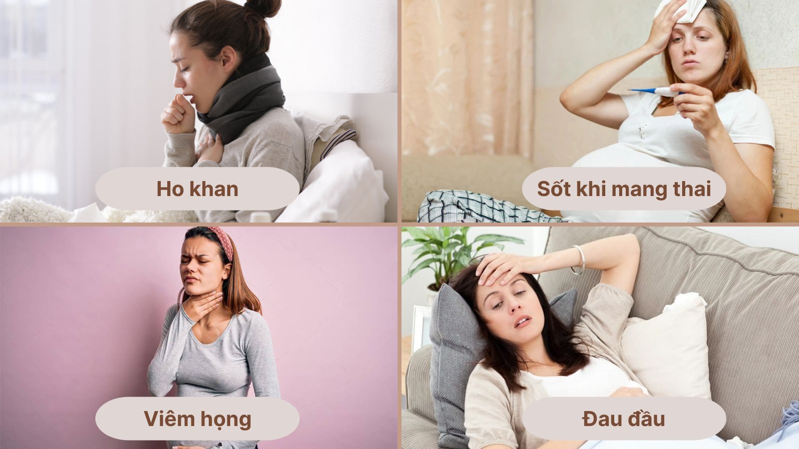Một số dấu hiệu b&agrave; bầu bị cảm lạnh như ho khan, sốt, vi&ecirc;m họng,&hellip;