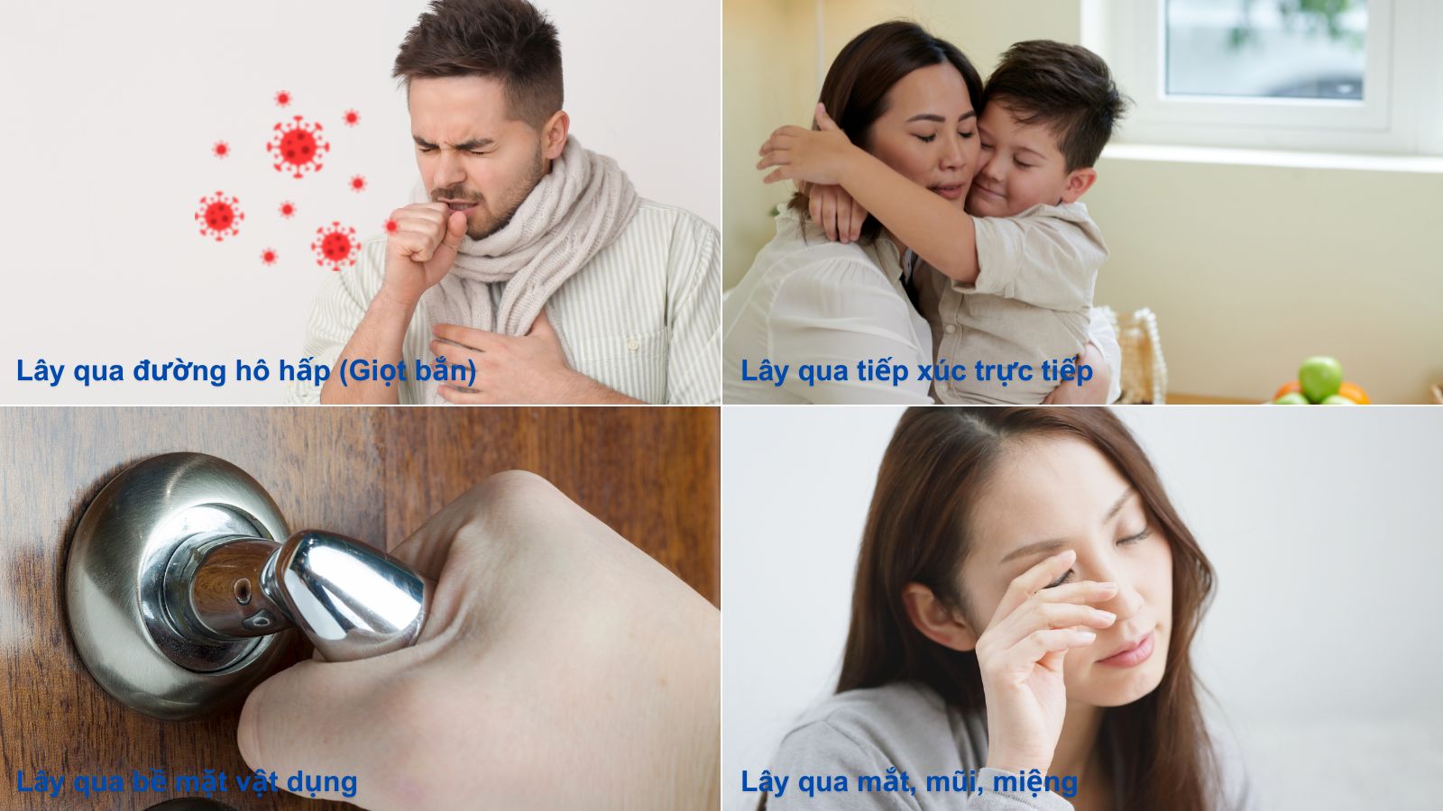 Cảm c&uacute;m thường l&acirc;y lan qua 4 con đường ch&iacute;nh