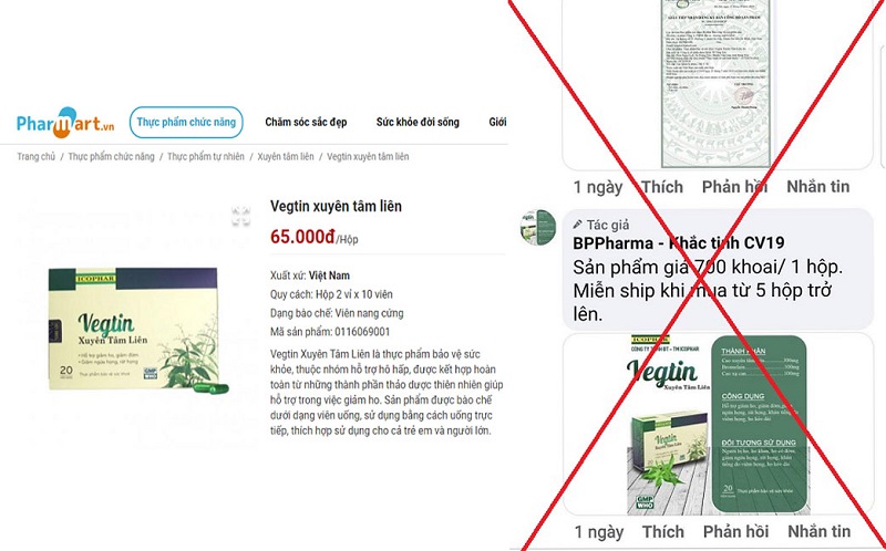 Vegtin xuyên tâm liên bị fanpage mạo danh lừa đảo bán hàng