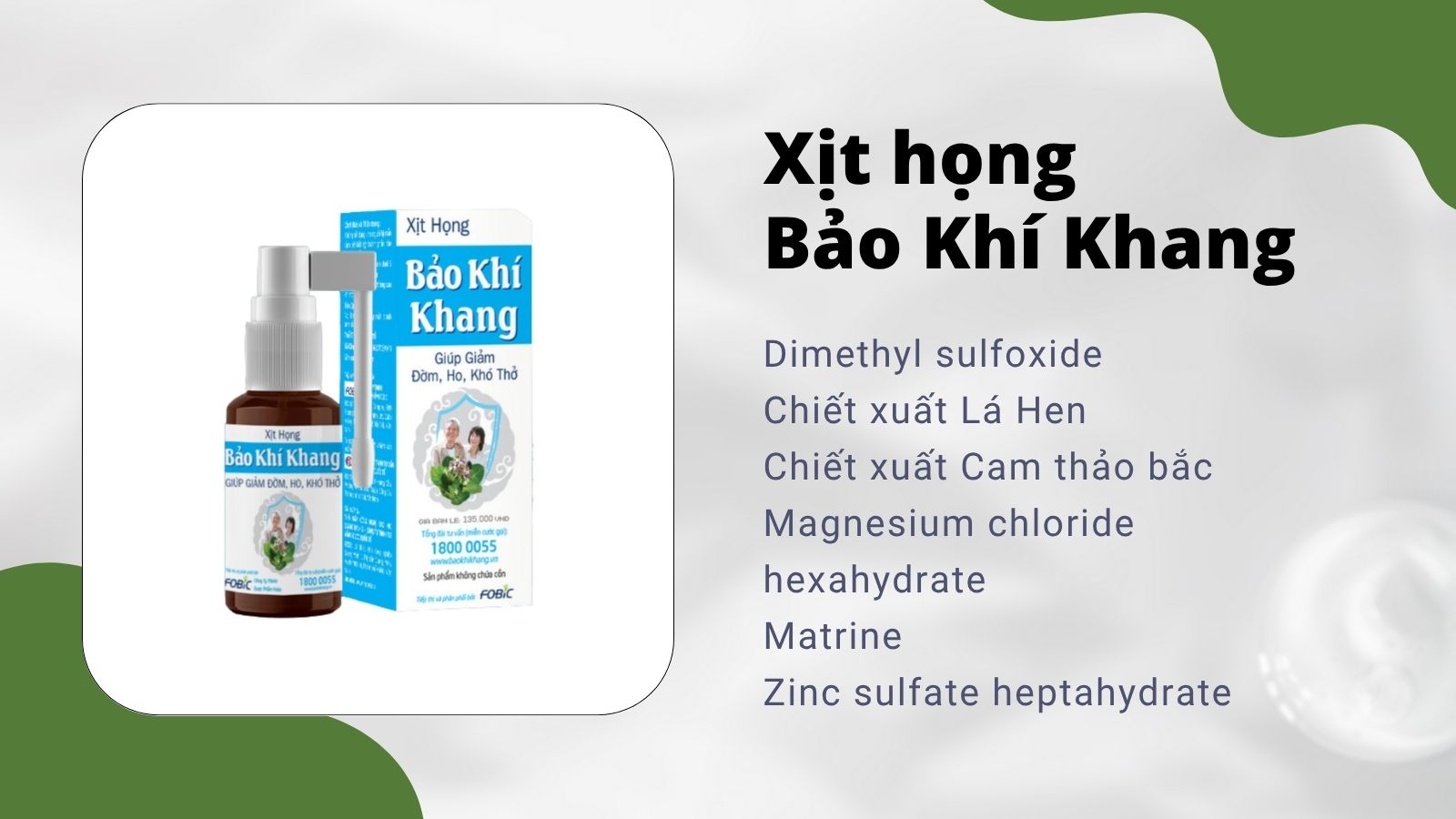 Xịt họng Bảo Kh&iacute; Khang gi&uacute;p giảm cơn ho k&eacute;o d&agrave;i