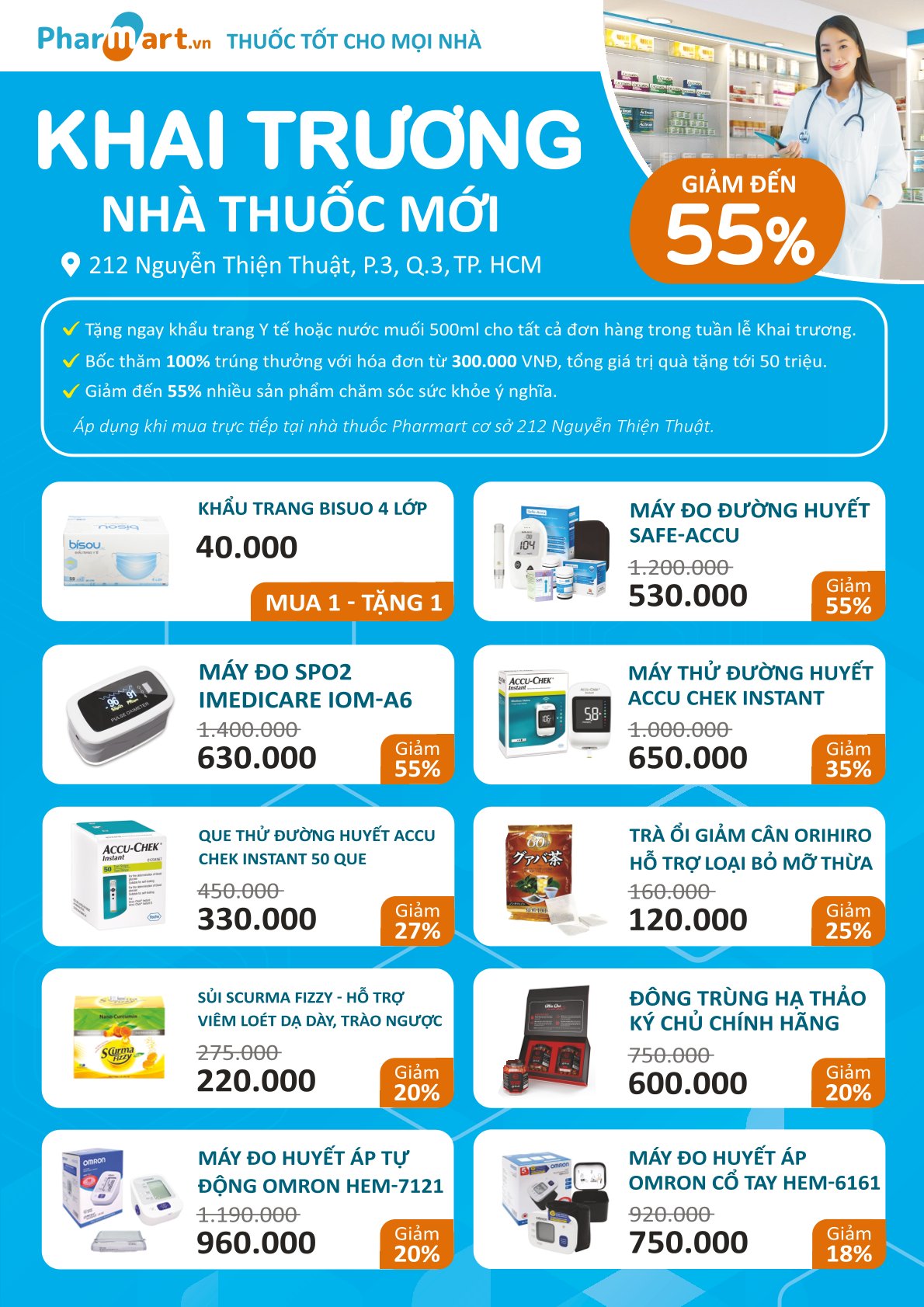 Ưu đãi khủng giảm giá tới 55% cho vô vàn thiết bị y tế và thực phẩm chức năng.