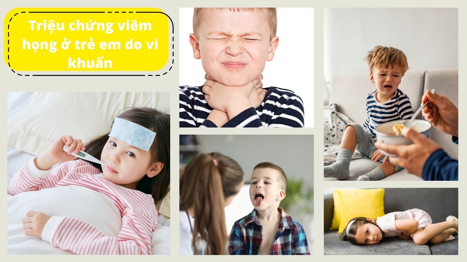 C&aacute;c triệu chứng điển h&igrave;nh vi&ecirc;m họng do vi khuẩn ở trẻ em