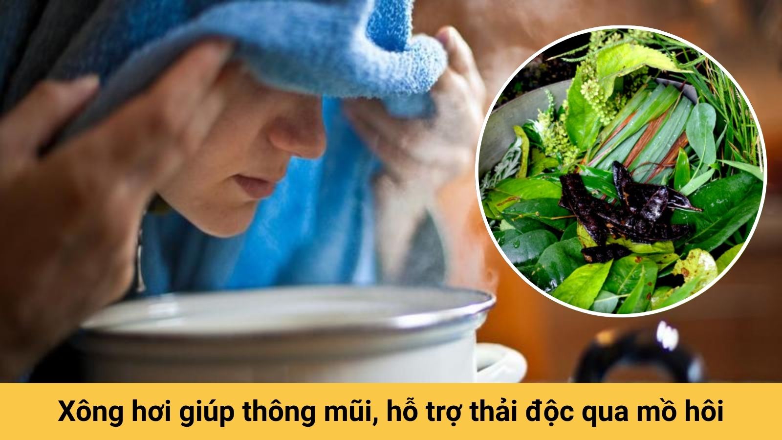 Sử dụng l&aacute; x&ocirc;ng cảm c&uacute;m l&agrave; c&aacute;ch giảm triệu chứng hiệu quả, dễ thực hiện tại nh&agrave;