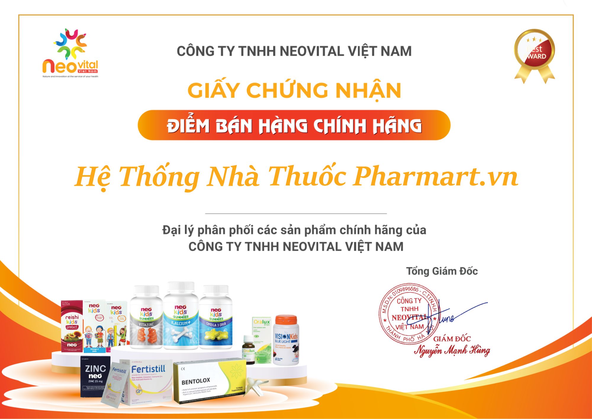 Neovital Việt Nam trao Giấy chứng nhận đại lý chính hãng cho HZ888A