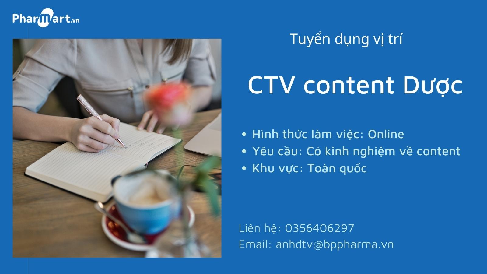 Hz888a.com tuyển dụng vị trí CTV content Dược