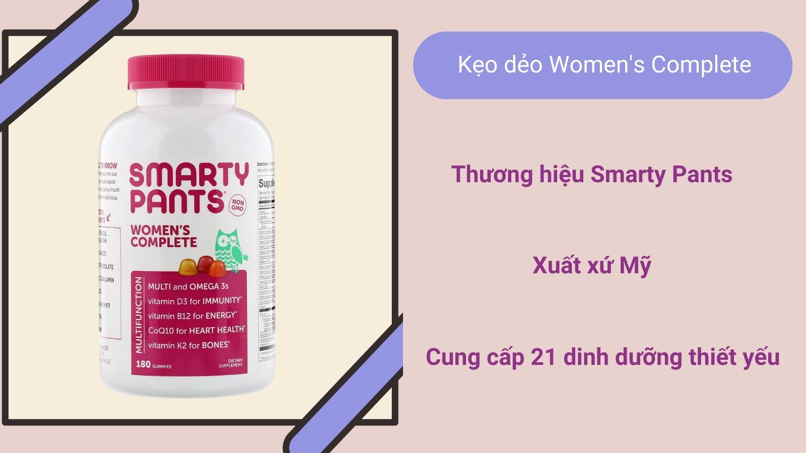 Kẹo dẻo Women's Complete c&oacute; m&ugrave;i vị thơm ngon, gi&uacute;p k&iacute;ch th&iacute;ch vị gi&aacute;c