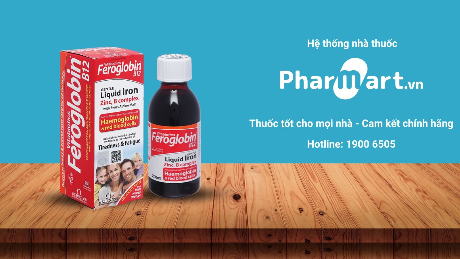 Siro sắt nước cho bé Feroglobin B12 Liquid (Vitabiotics)