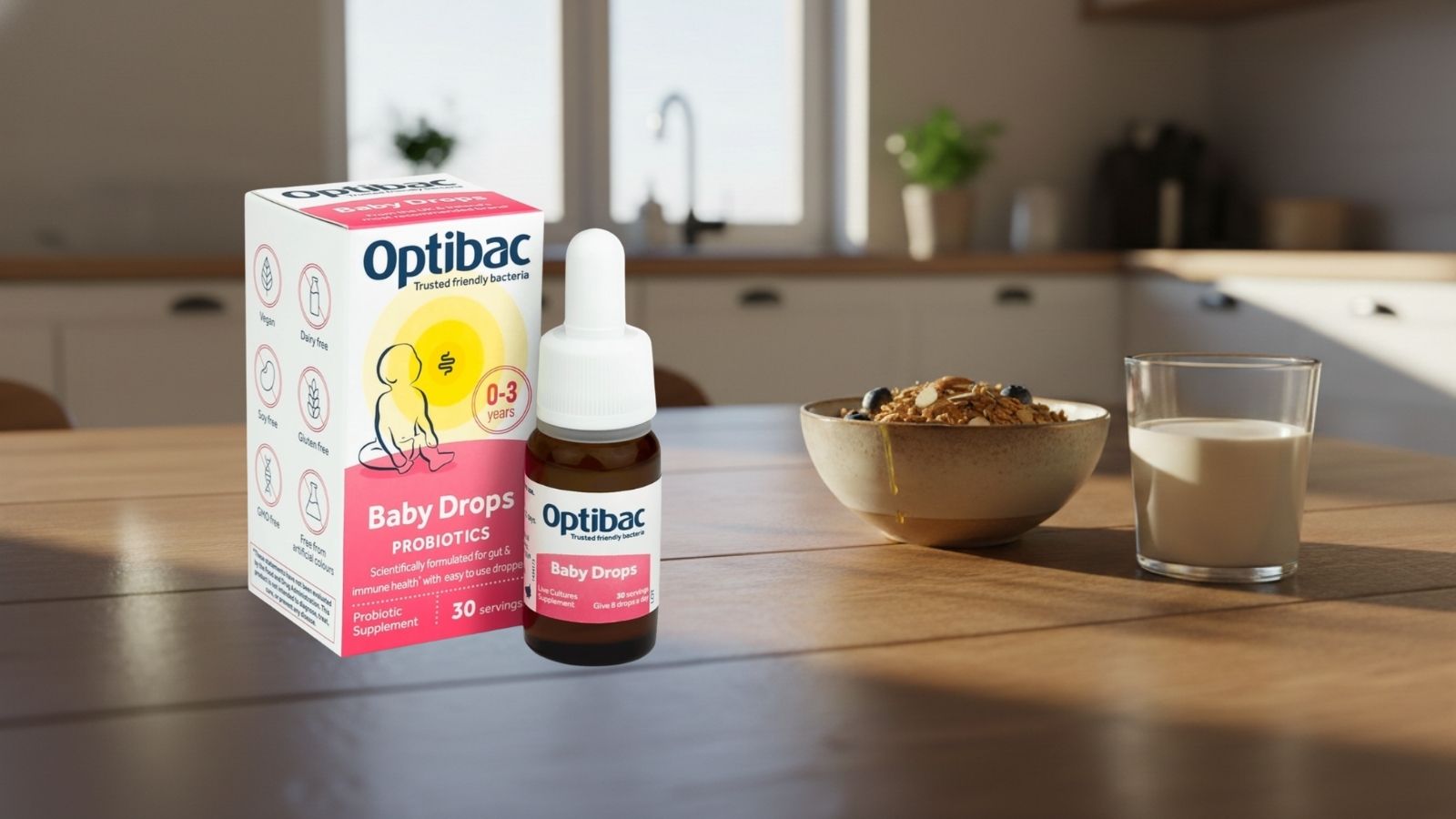 Men vi sinh Optibac Baby Drops (M&agrave;u hồng)