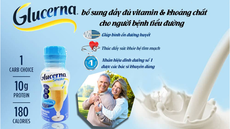 Sữa Glucerna Shake hỗ trợ tốt cho qu&aacute; tr&igrave;nh điều trị tiểu đường