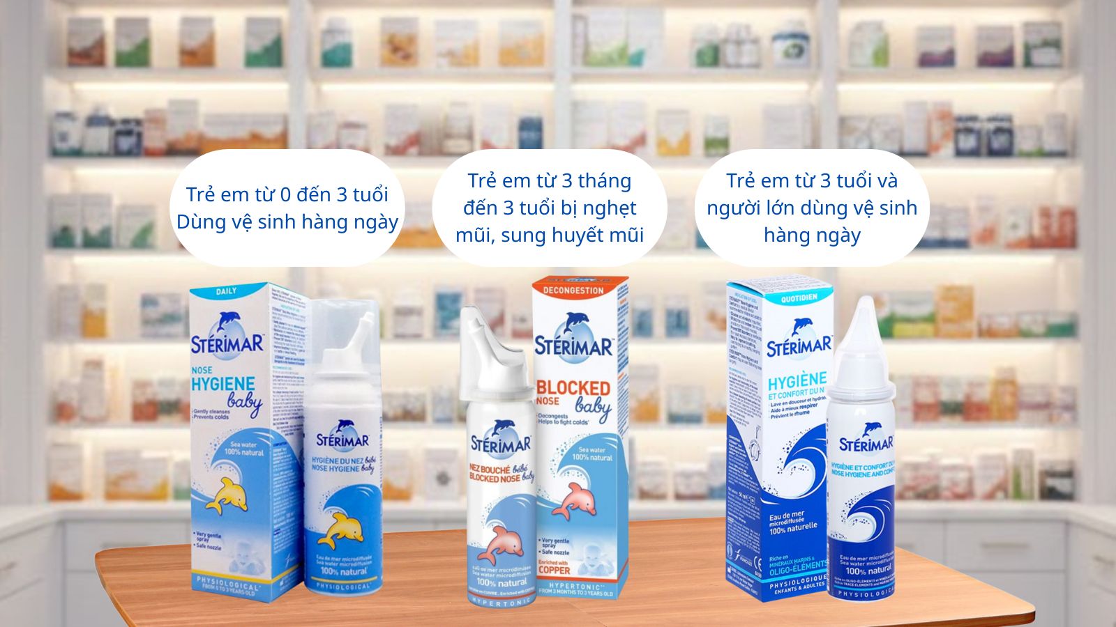 Xịt mũi nước biển s&acirc;u của thương hiệu Sterimar Ph&aacute;p