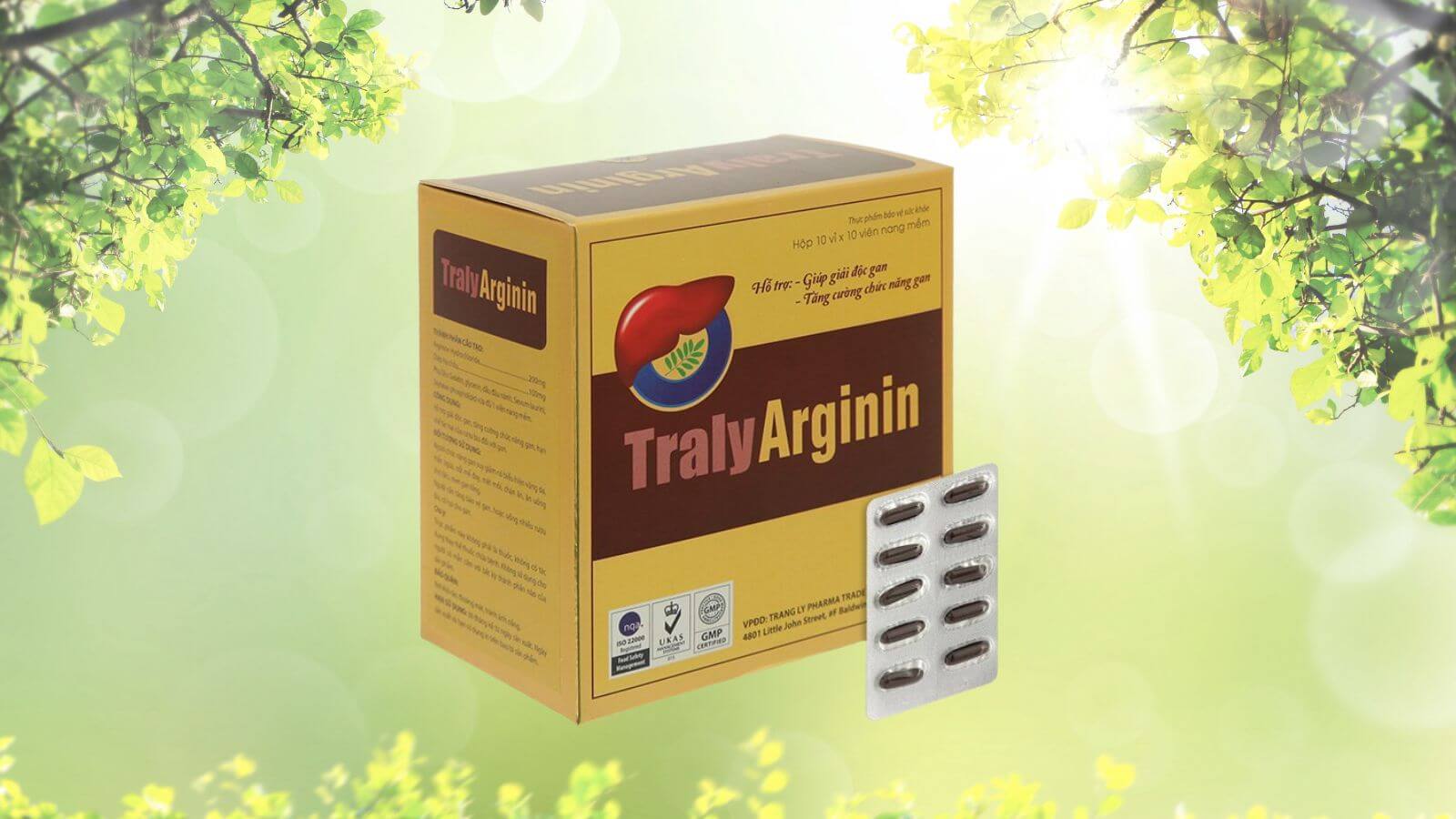 TralyArginin lọt top thực phẩm chức năng bổ gan Arginin b&aacute;n chạy 2024