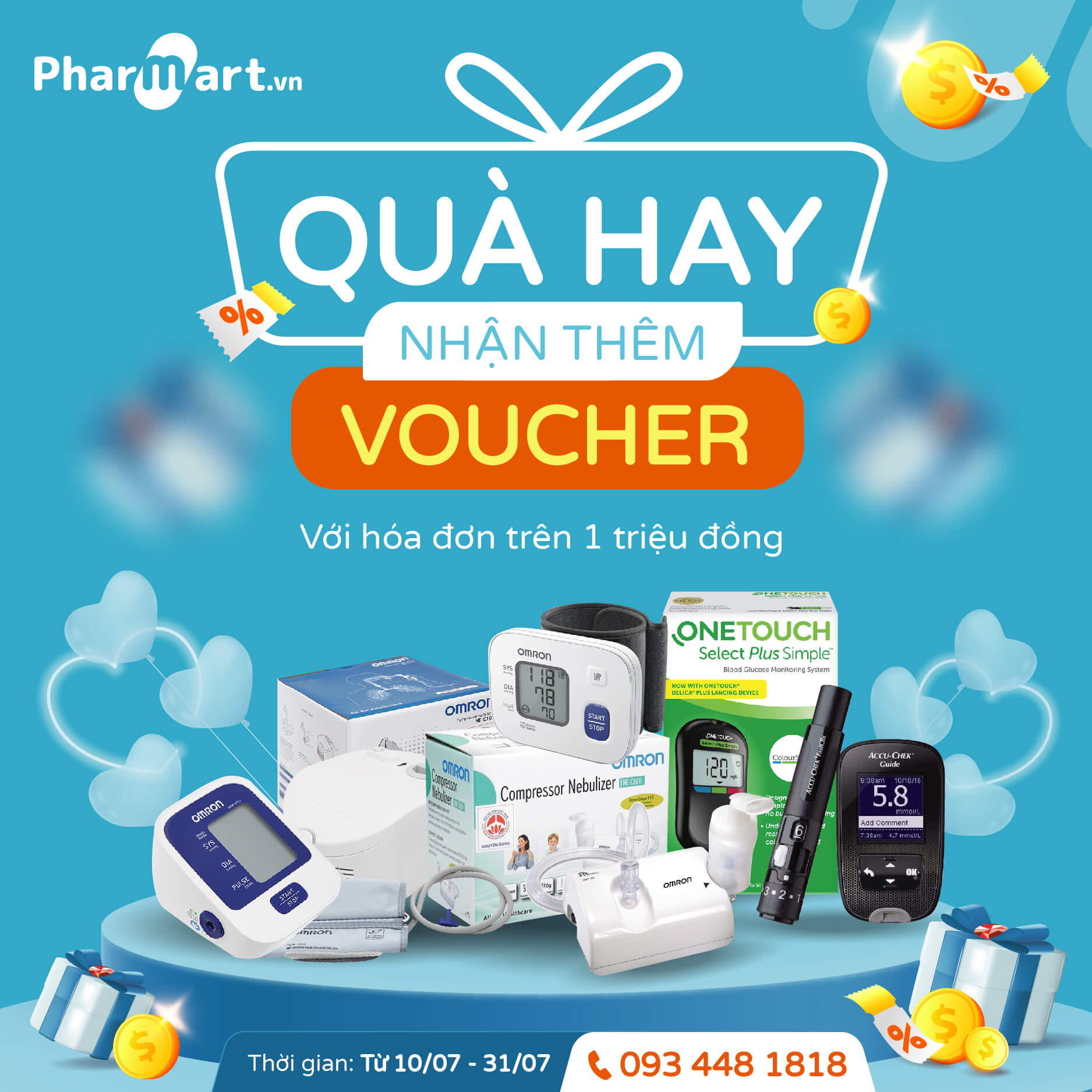 H&oacute;a đơn tr&ecirc;n 1 triệu đồng nhận th&ecirc;m Voucher 50.000 đồng