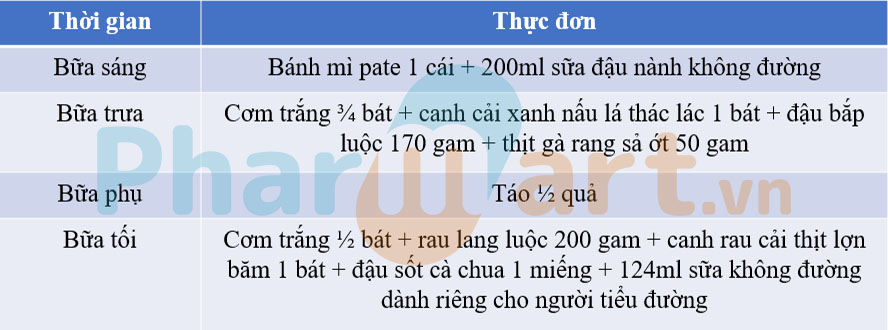 Thực đơn cho người tiểu đường mỡ m&aacute;u ng&agrave;y thứ 2