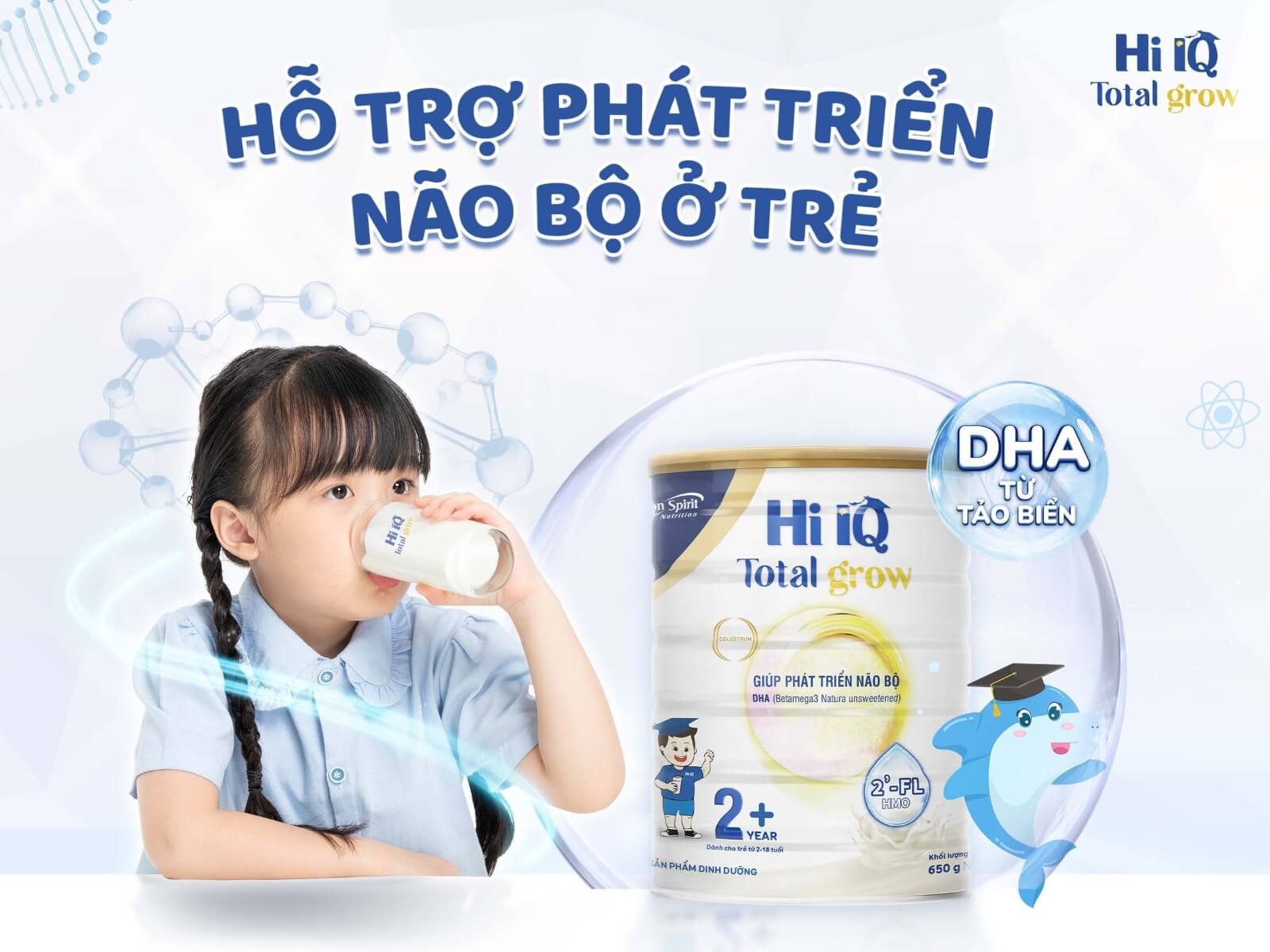 Thức uống dinh dưỡng Hi IQ gi&uacute;p hỗ trợ ph&aacute;t triển n&atilde;o bộ ở trẻ