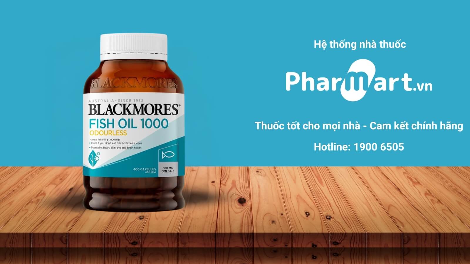 Blackmores Odourless Fish Oil 1000mg - Dầu c&aacute; &Uacute;c kh&ocirc;ng m&ugrave;i