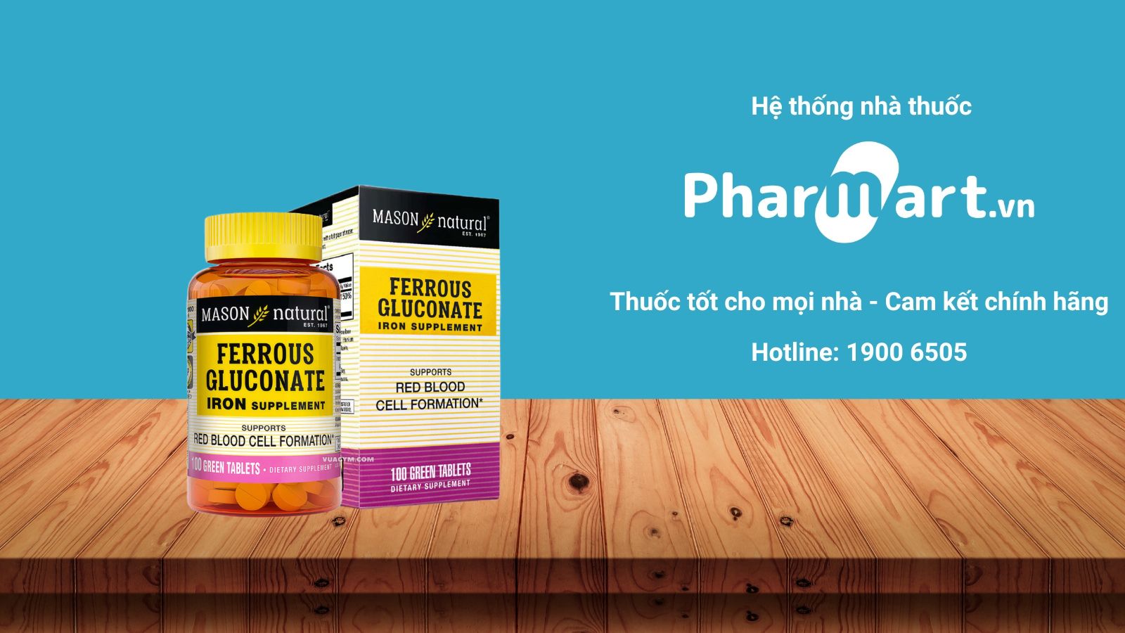 Sắt hữu cơ Mason Natural Ferrous Gluconate&nbsp;