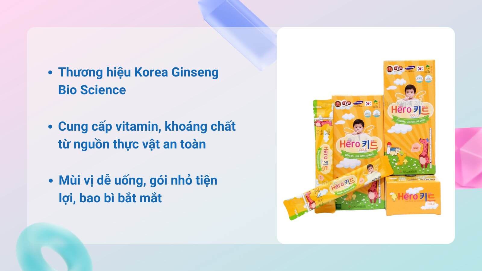 Cung cấp vitamin tổng hợp Hero Kid Gold cho trẻ nhỏ ph&aacute;t triển to&agrave;n diện