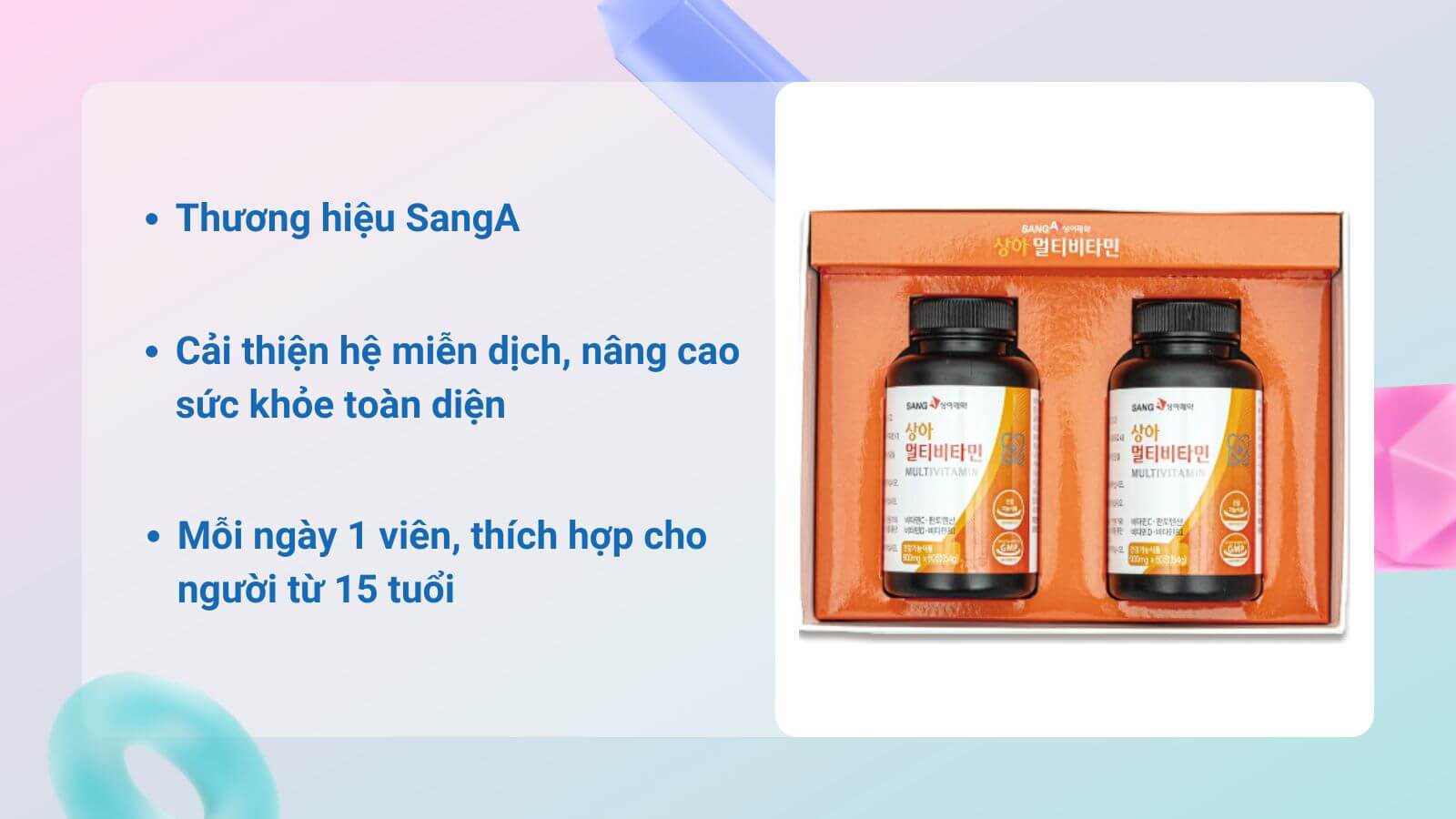 MultiVitamin Sang A ph&ugrave; hợp cho người trưởng th&agrave;nh