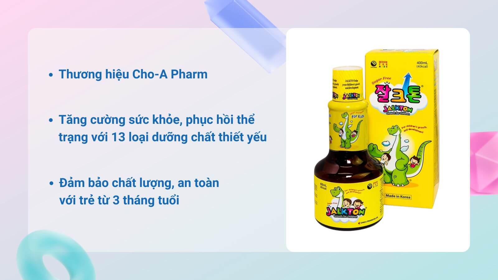 Siro Jalkton - vitamin tổng hợp H&agrave;n Quốc với hương vị d&acirc;u t&acirc;y dễ uống
