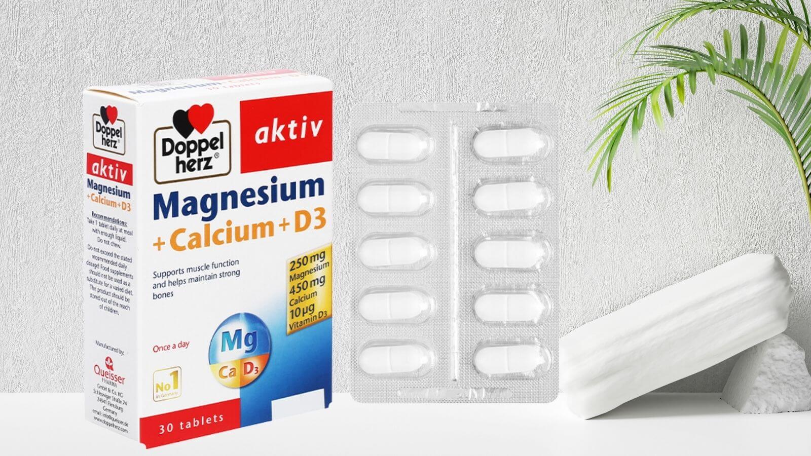 Vi&ecirc;n uống Magnesium + Calcium + D3 Doppelherz kh&aacute; nổi tiếng tr&ecirc;n thị trường
