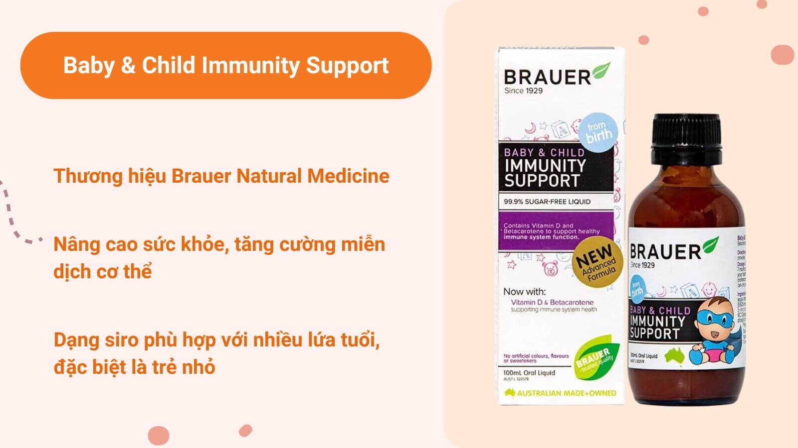 Dung dịch hỗ trợ ăn ngon Baby & Child Immunity Support