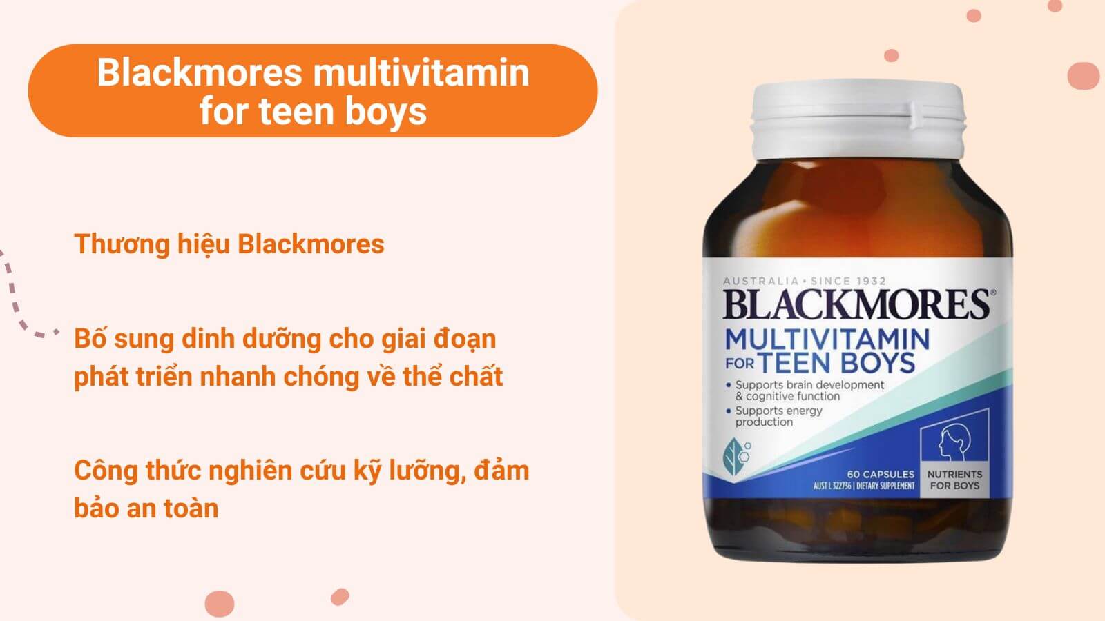 Sản phẩm Blackmores dành cho các bé trai trong giai đoạn trưởng thành