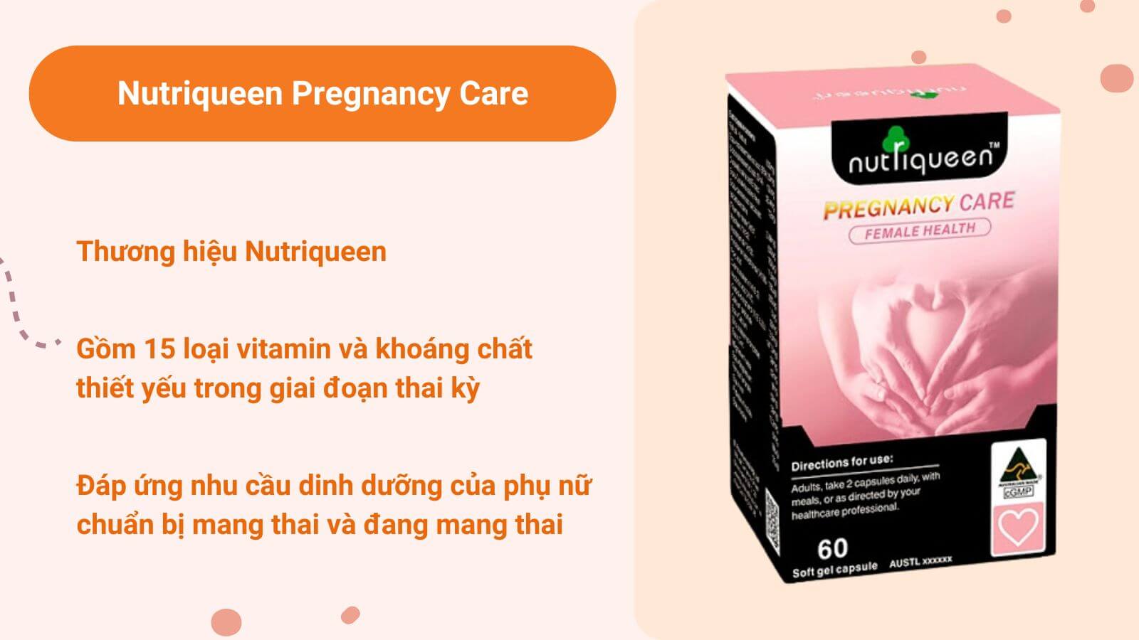 Thuốc vitamin Nutriqueen Pregnancy Care chuyên dùng cho bà bầu