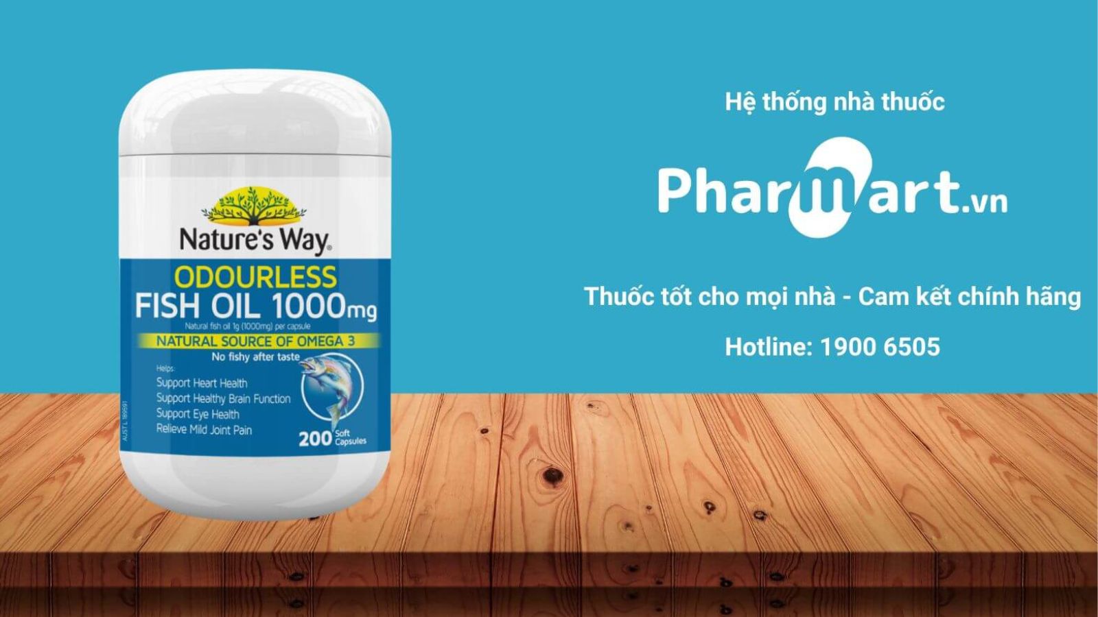 Vi&ecirc;n dầu c&aacute; Nature's Way Odourless Fish Oil 1000mg