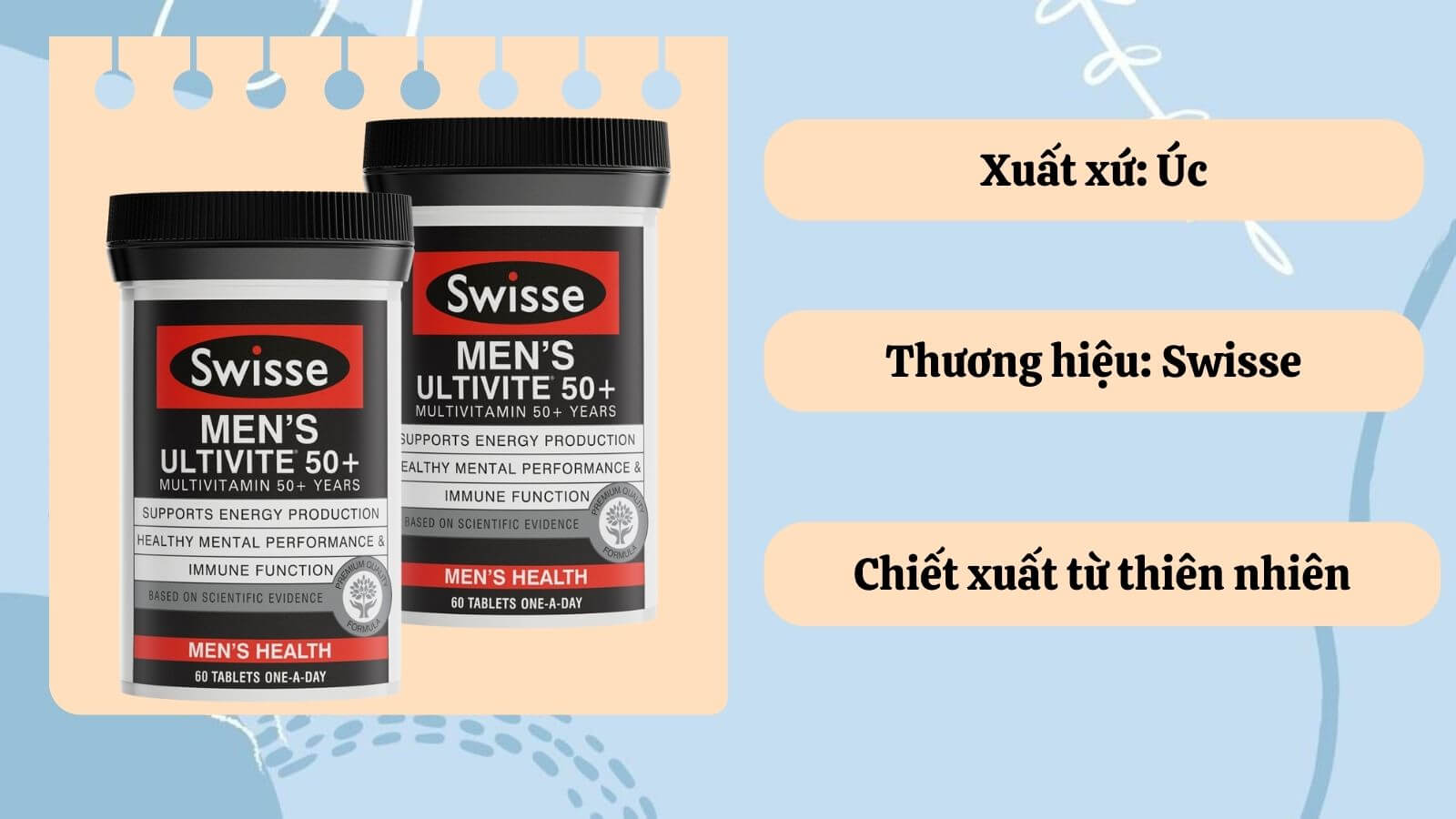 Sản phẩm Men&rsquo;s Ultivite 50+ chất lượng cao c&oacute; xuất xứ từ &Uacute;c