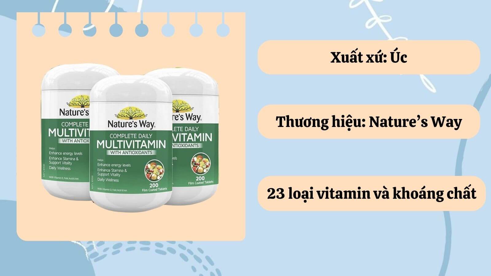Vi&ecirc;n uống hằng ng&agrave;y Nature&rsquo;s Way Complete Daily Multivitamin&nbsp;