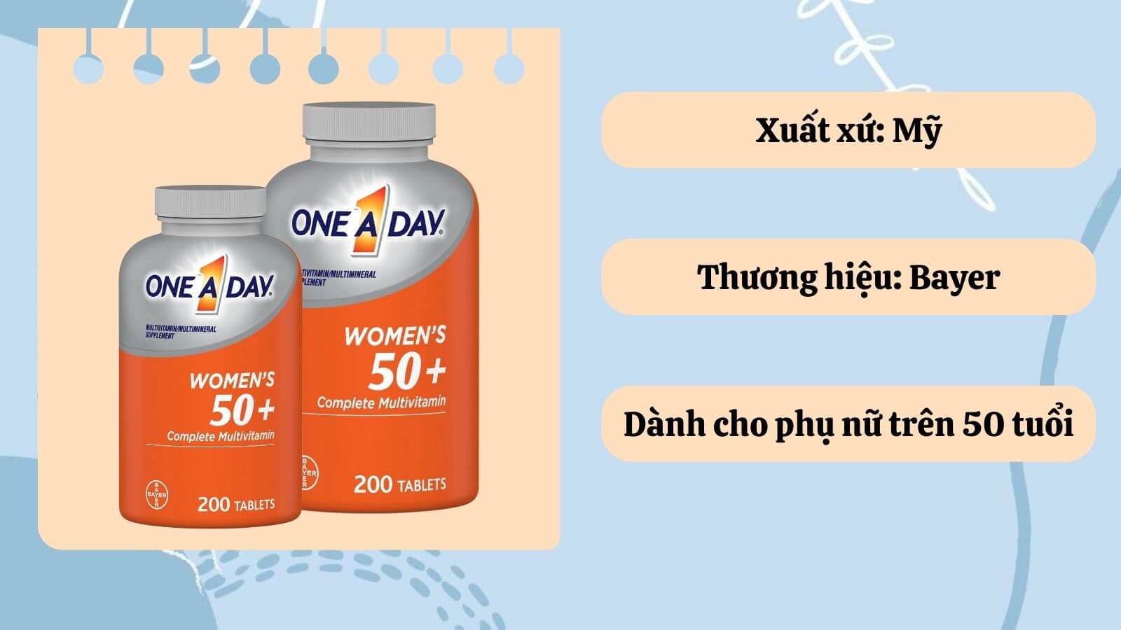 Những ưu điểm nổi bật của One A Day Women&rsquo;s 50+