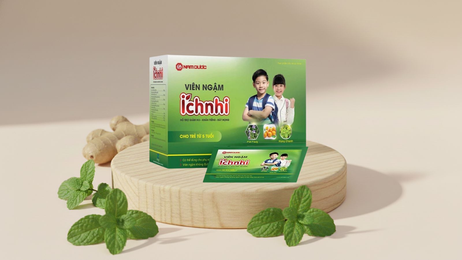 Viên ngậm Ích Nhi dùng cho bé từ 5 tuổi