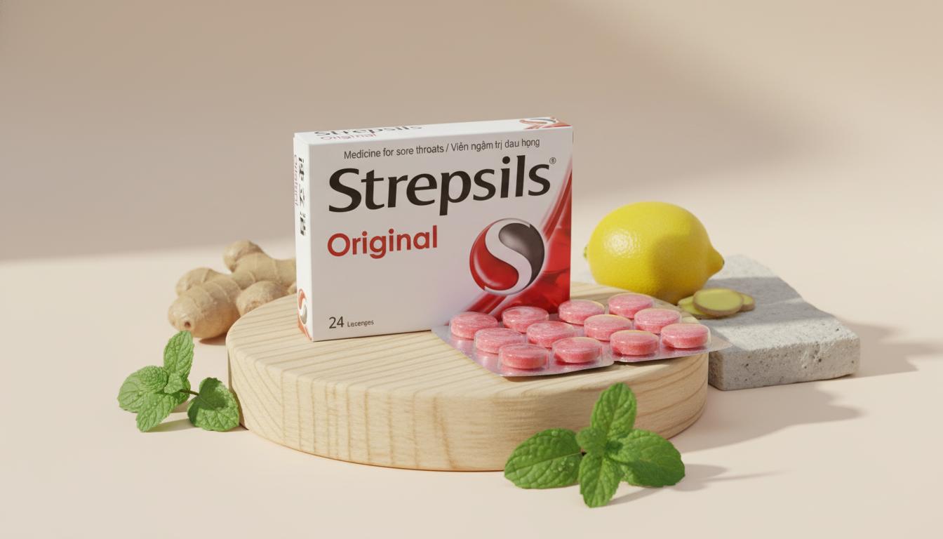 Kẹo ngậm ho Strepsils giảm đau rát họng hiệu quả