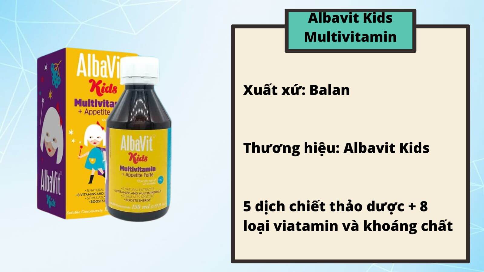 Albavit Kids Multivitamin Appetite Forte đặc biệt ph&ugrave; hợp với c&aacute;c bạn nhỏ