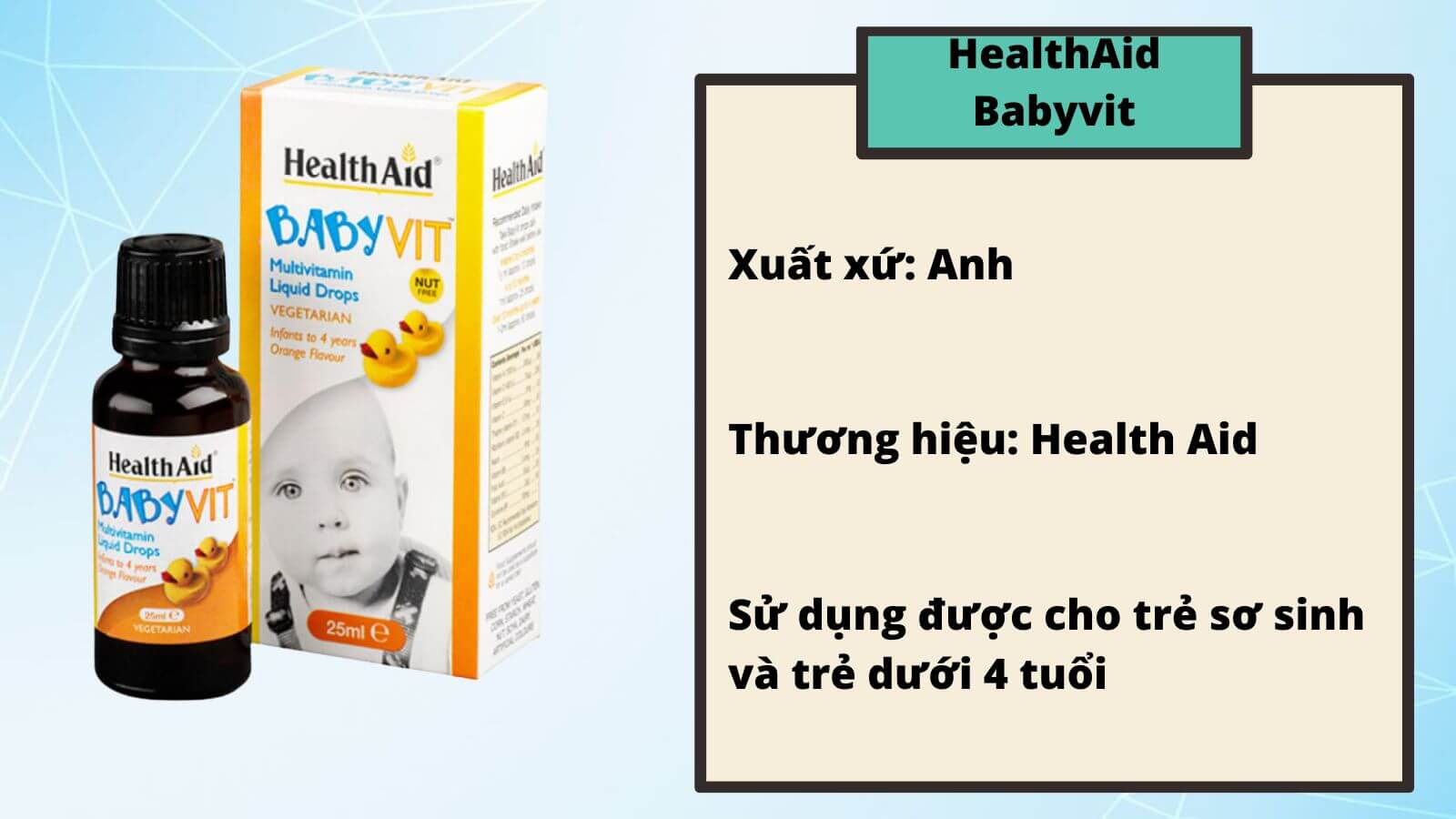 Siro ăn ngon HealthAid Babyvit c&oacute; h&agrave;m lượng vitamin cao