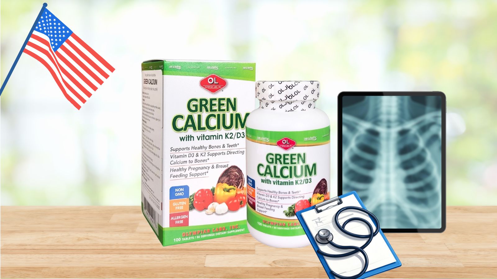 Green Calcium bổ sung canxi cho xương chắc khỏe