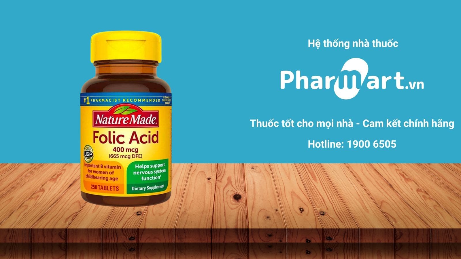 Vi&ecirc;n bổ sung Acid Folic 400mcg cho phụ nữ mang thai
