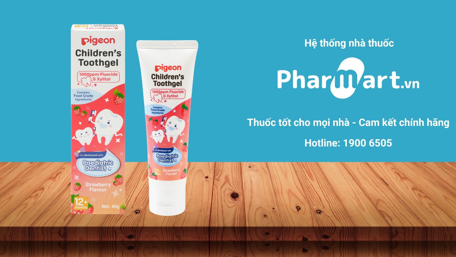 Kem đ&aacute;nh răng Pigeon với hương d&acirc;u thơm m&aacute;t, dễ d&ugrave;ng với trẻ nhỏ