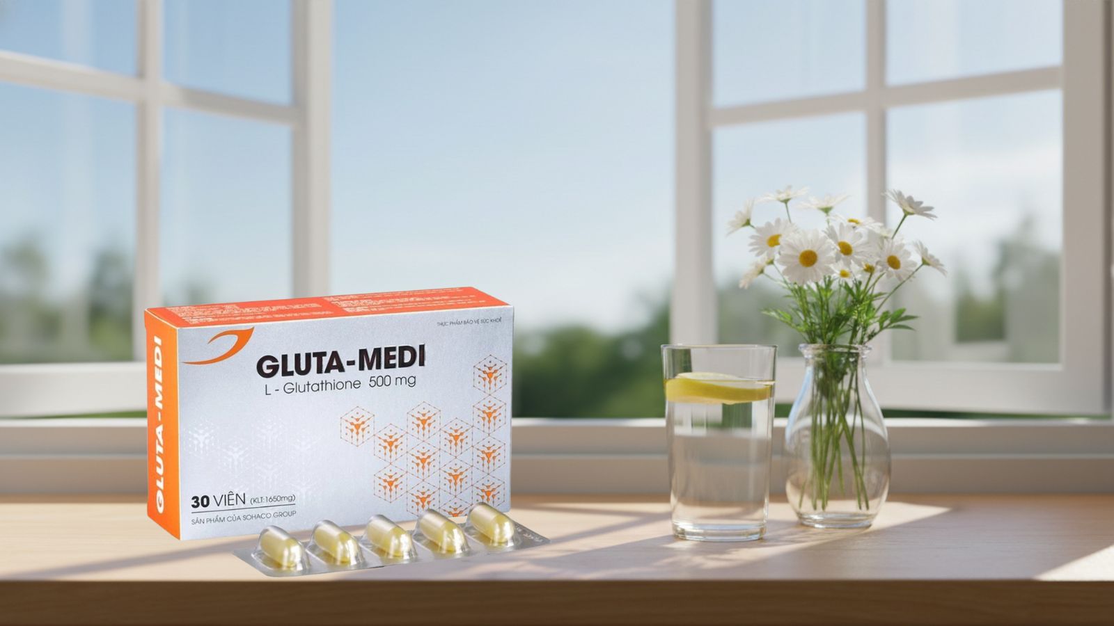Gluta Medi 500mg đẩy nhanh qu&aacute; tr&igrave;nh thải độc tố tại gan