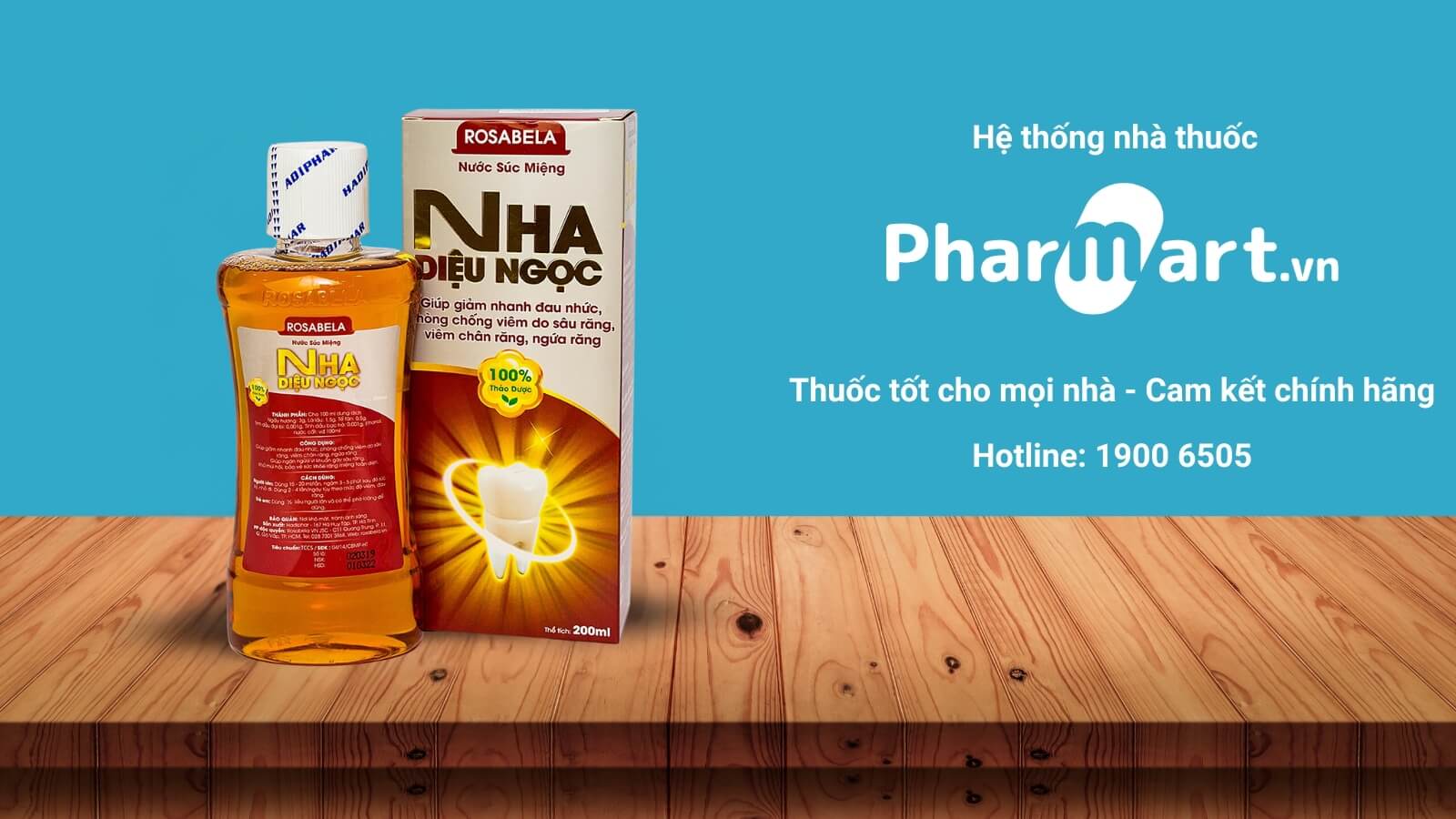 Nước s&uacute;c miệng giảm đau, vi&ecirc;m Nha Diệu Ngọc Rosabela