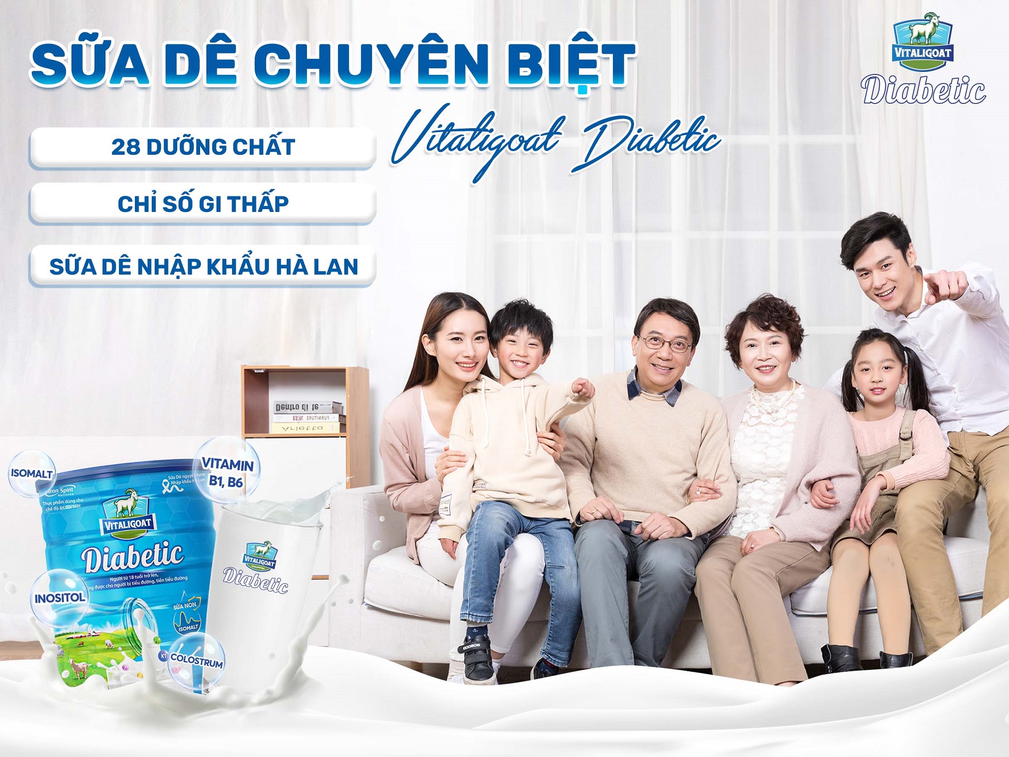 Vitaligoat Diabetic c&oacute; chỉ số đường thấp