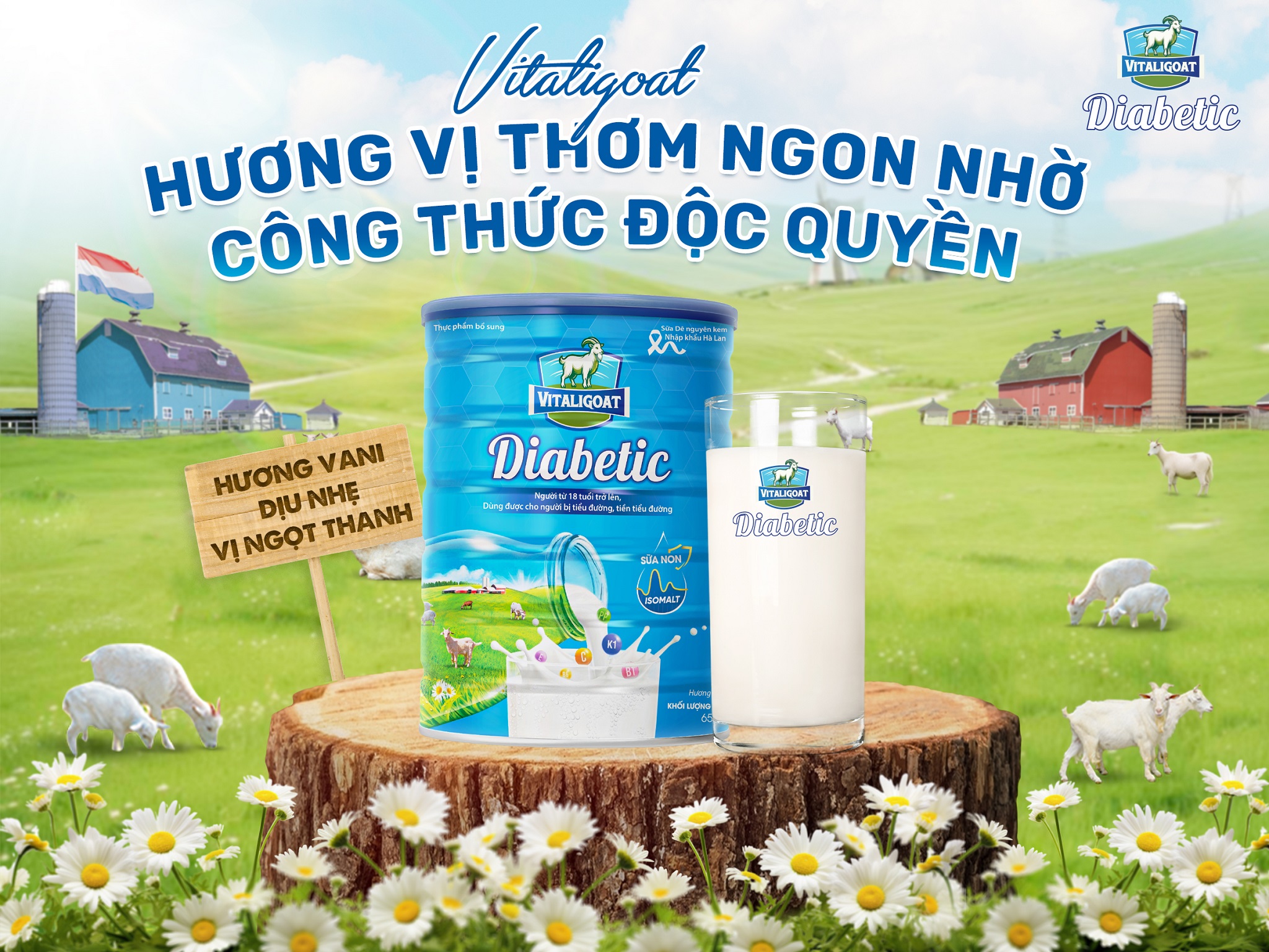 Sữa d&ecirc; tiểu đường Vitaligoat Diabetic