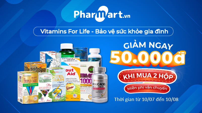 Mua 2 giảm 50.000đ khi mua các sản phẩm của Vitamins For Life
