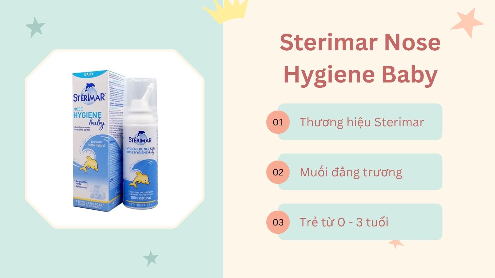 Sterimar Nose Hygiene Baby - dung dịch muối đẳng trương ph&ugrave; hợp d&ugrave;ng h&agrave;ng ng&agrave;y