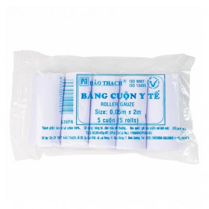 Băng cuộn y tế Bảo Thạch size 0,05m x 2m túi 5 cuộn