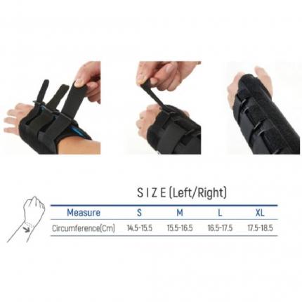 Kích cỡ và cách đeo bao đeo bảo vệ cổ tay W021 size S (Trái)