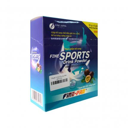Bột pha nước Fine Sports Drink Powder - Bù nước, bù điện giải hương chanh dây (5 gói)